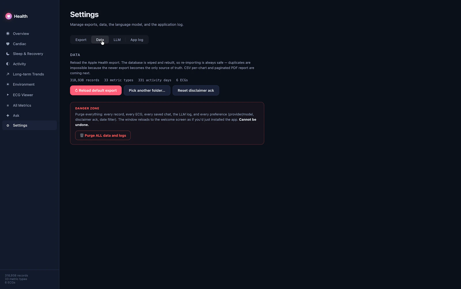 Health Dashboard, see Watch data on Mac. screenshot 11