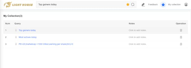 light horse intelligent stock screener gallery image