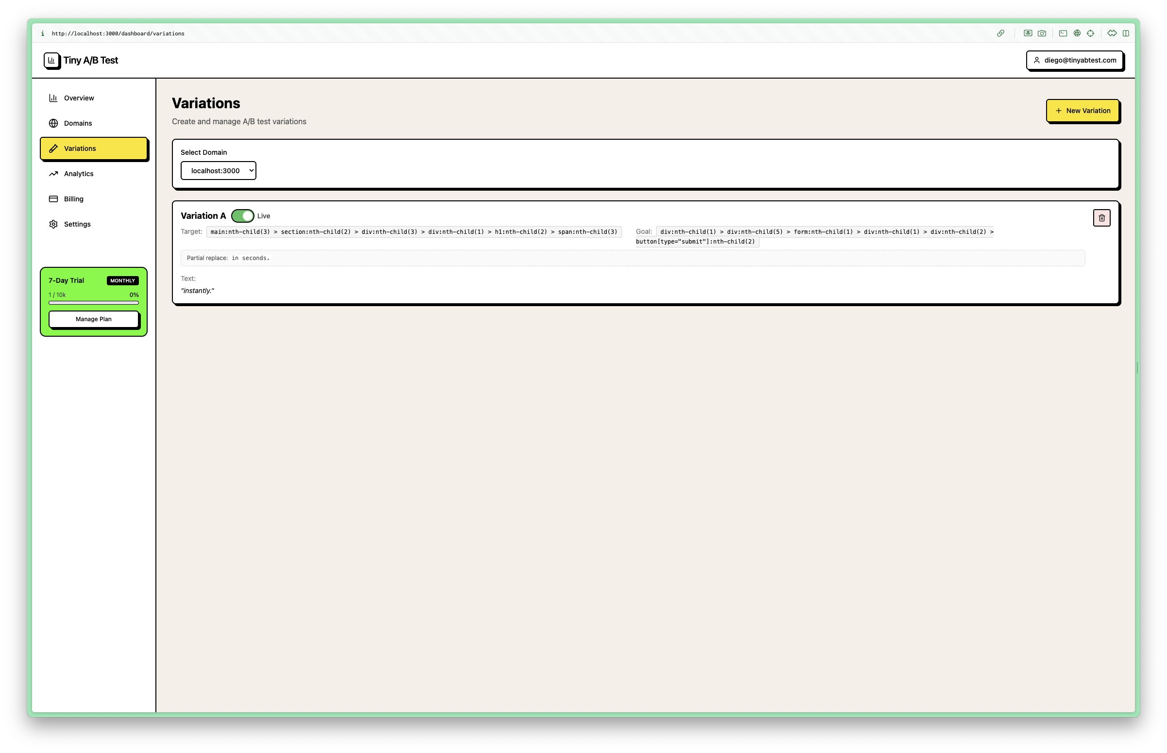 Tiny A/B Test gallery image