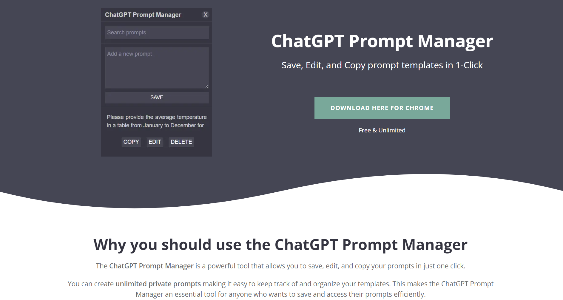 Mídia 1 de Chatgpt Prompt Manager