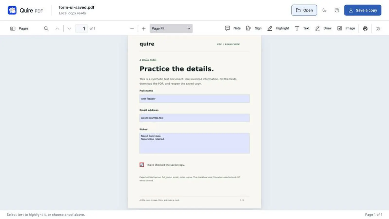Quire screenshot 2