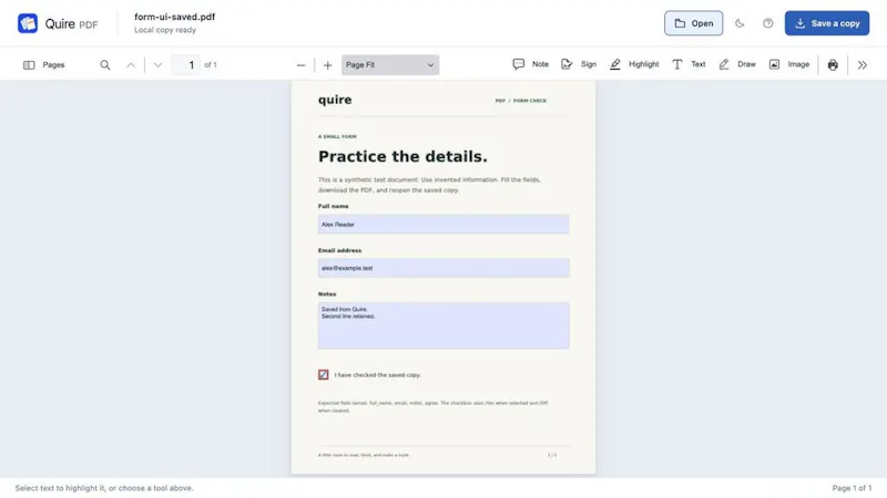 Quire screenshot 2