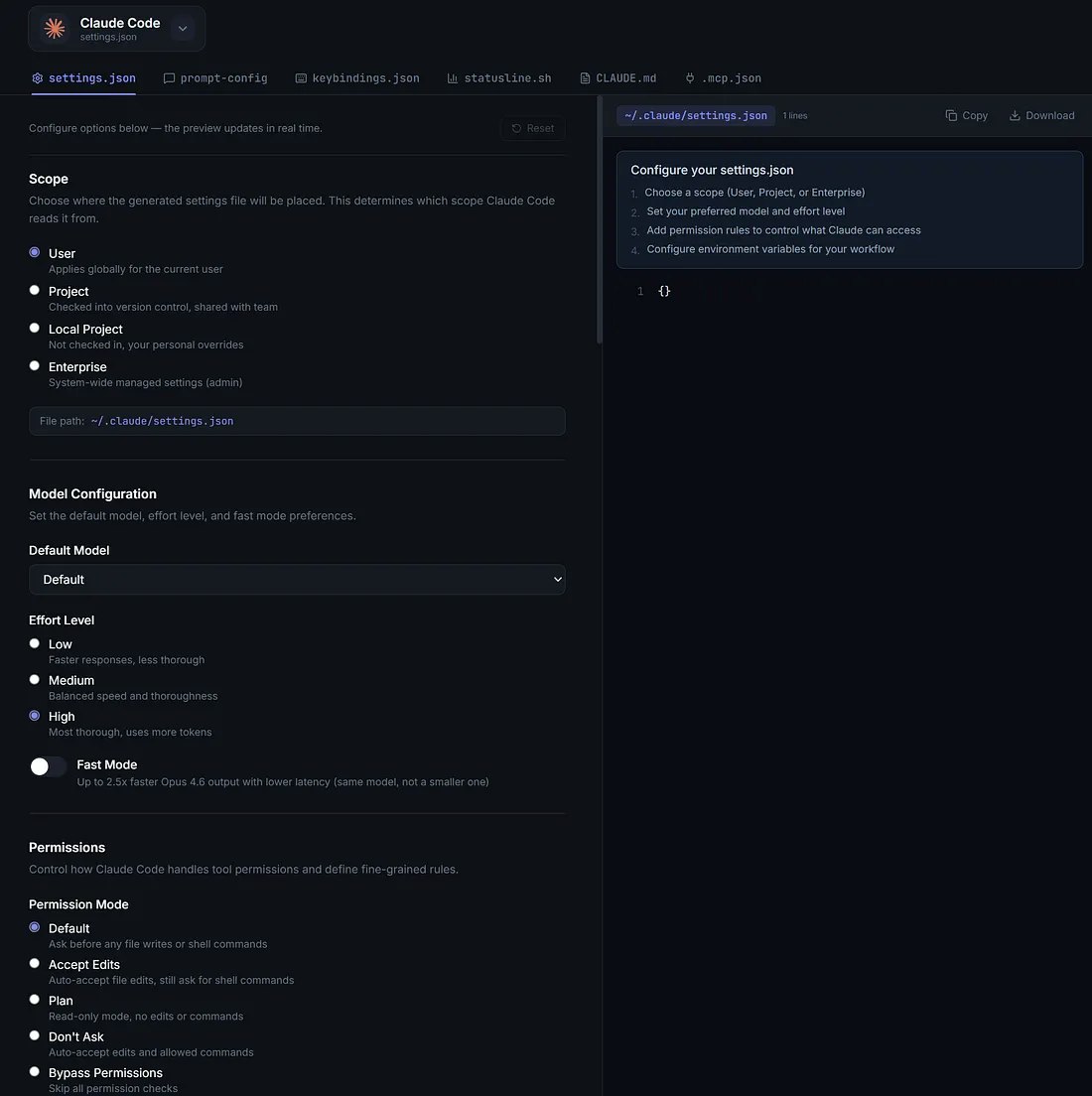 Settings Generator media 1