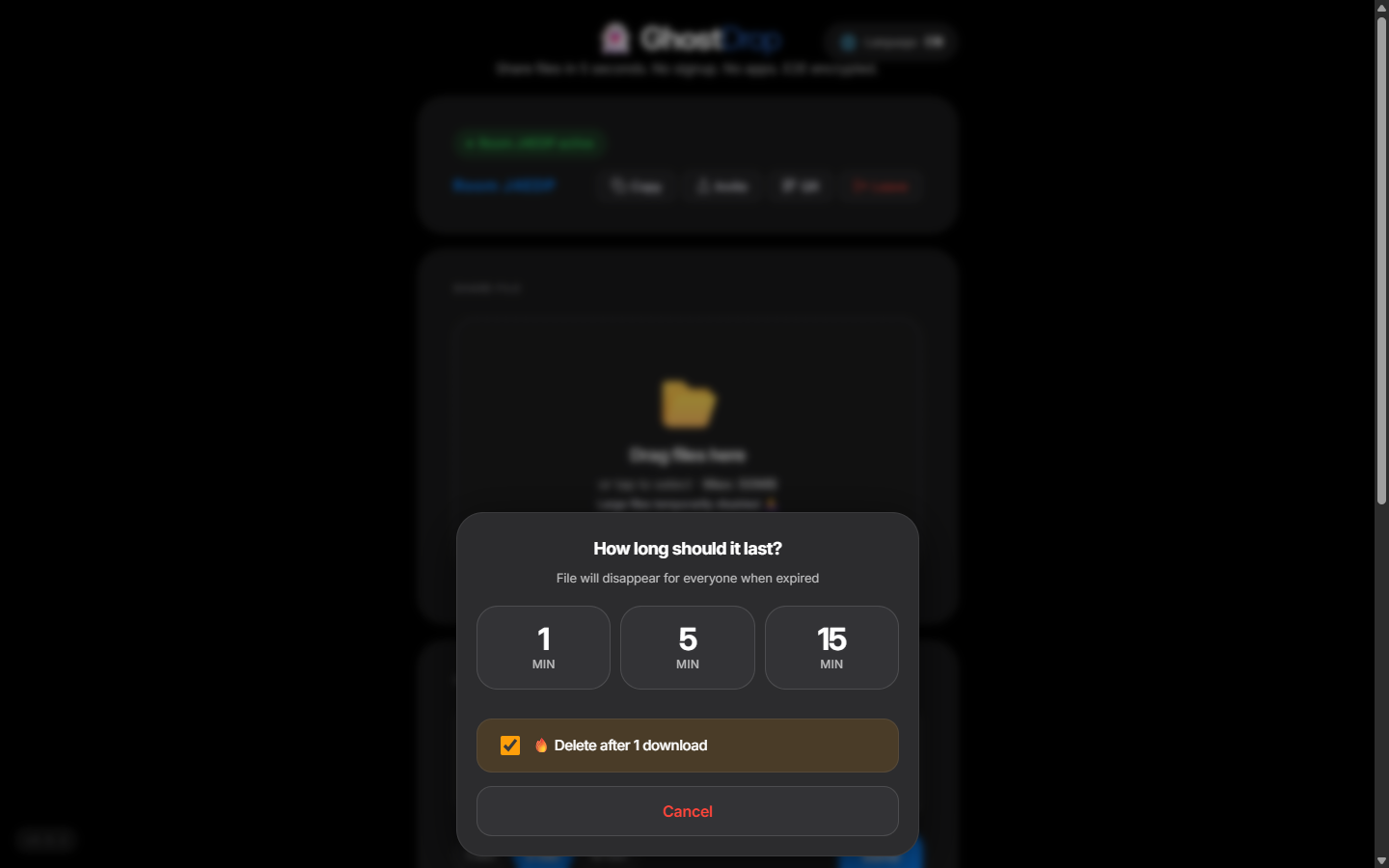 Ghost Drop  — Share files in 5 seconds gallery image