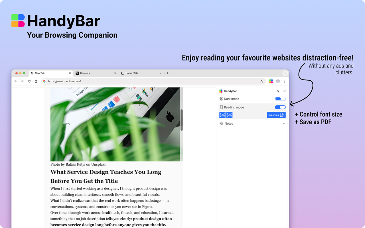 HandyBar - Screenshot 3 showing product features and functionality
