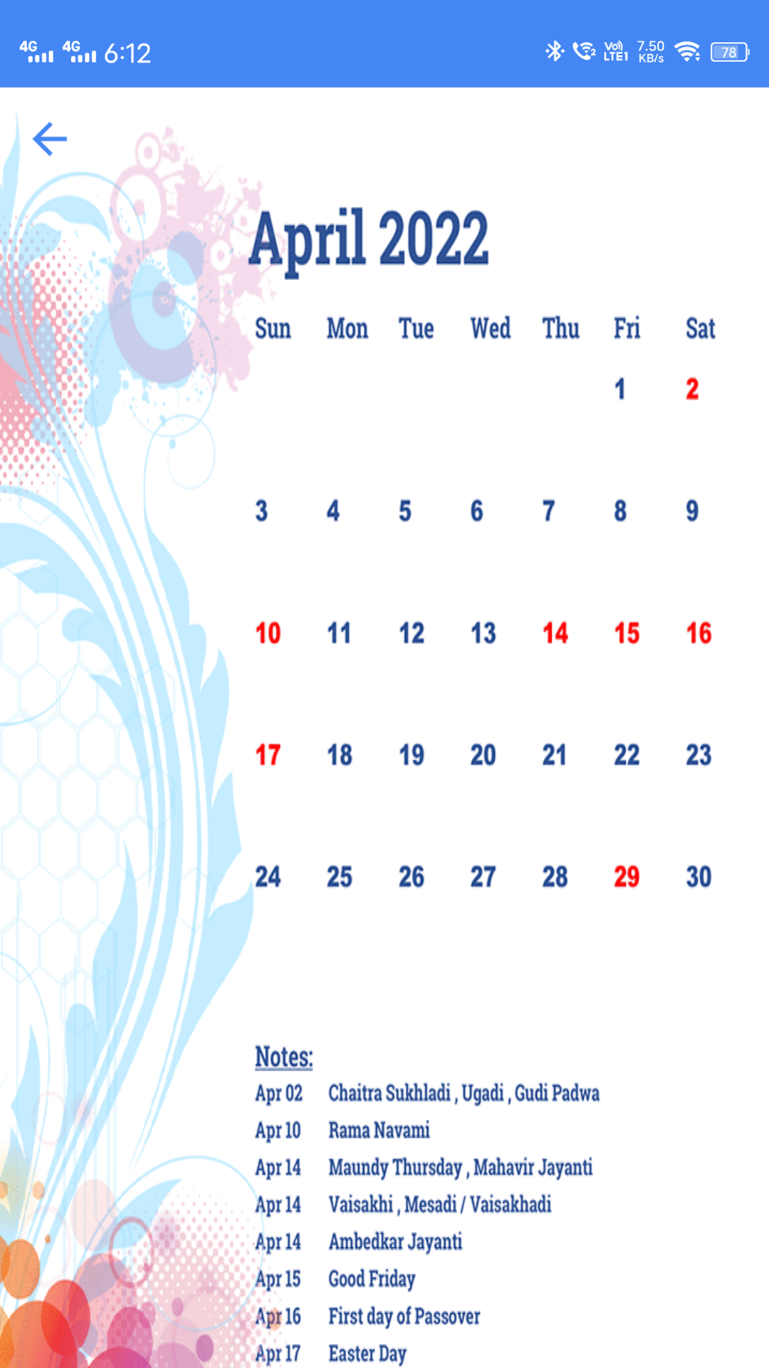 Kalender 2022 mit Urlaub - Alles in einem Kalender mit Holiday & Notes Medien 4