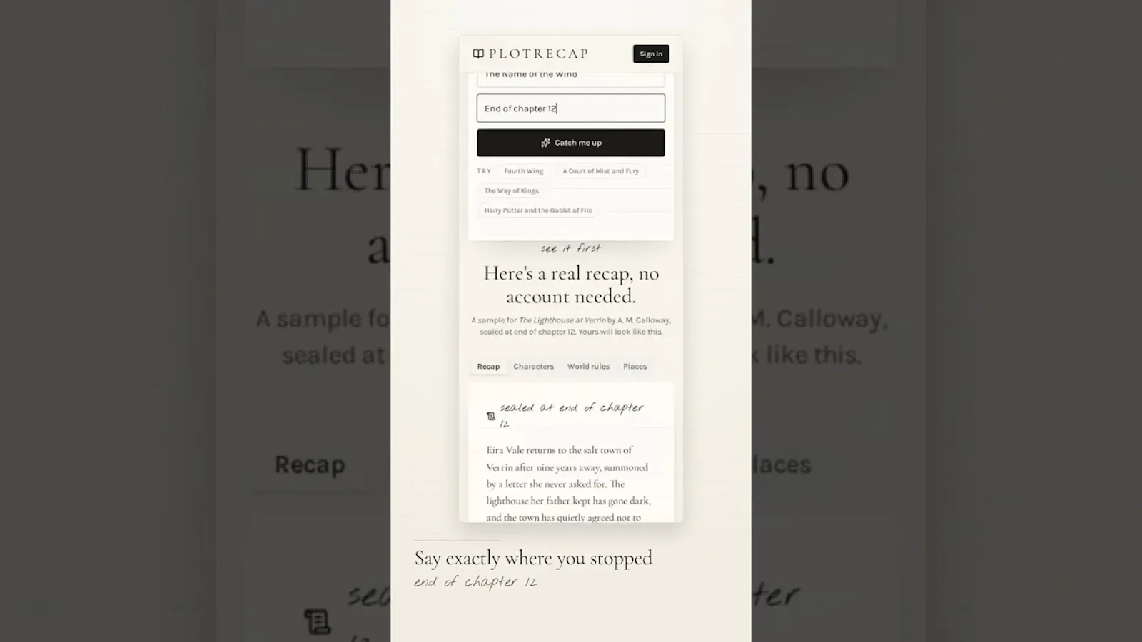 Plotrecap screenshot 1 (video preview)