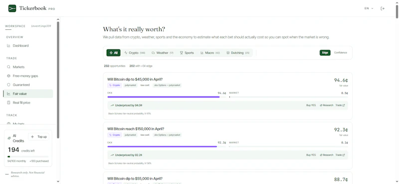 Tickerbook screenshot 2