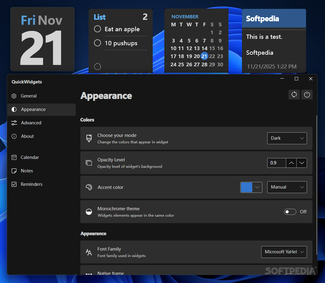 QuickWidgets - Main product screenshot demonstrating key features and user interface