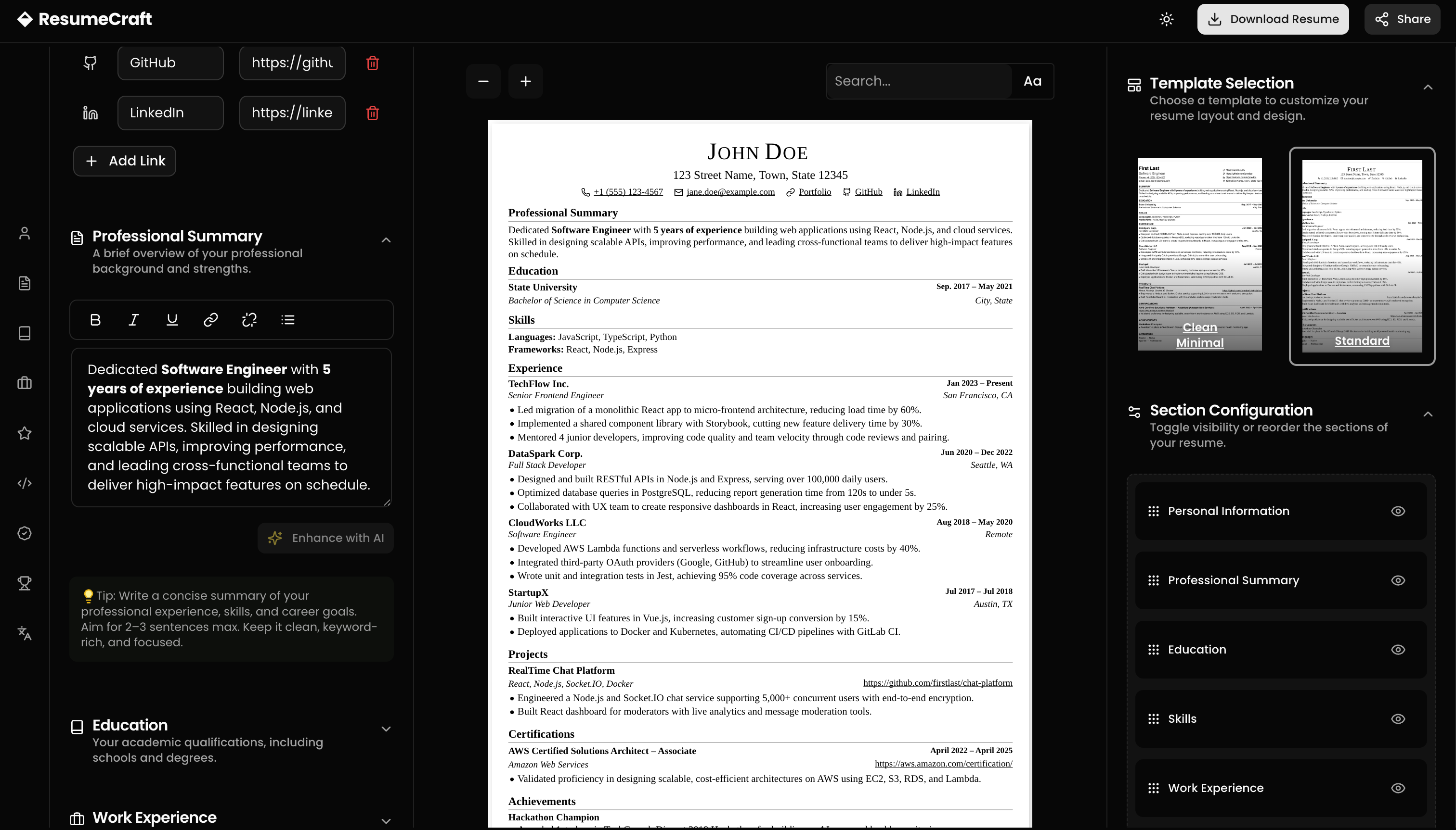 ResumeCraft - Screenshot 2 preview