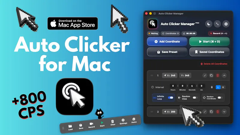 Auto Clicker Manager screenshot 1 (video preview)