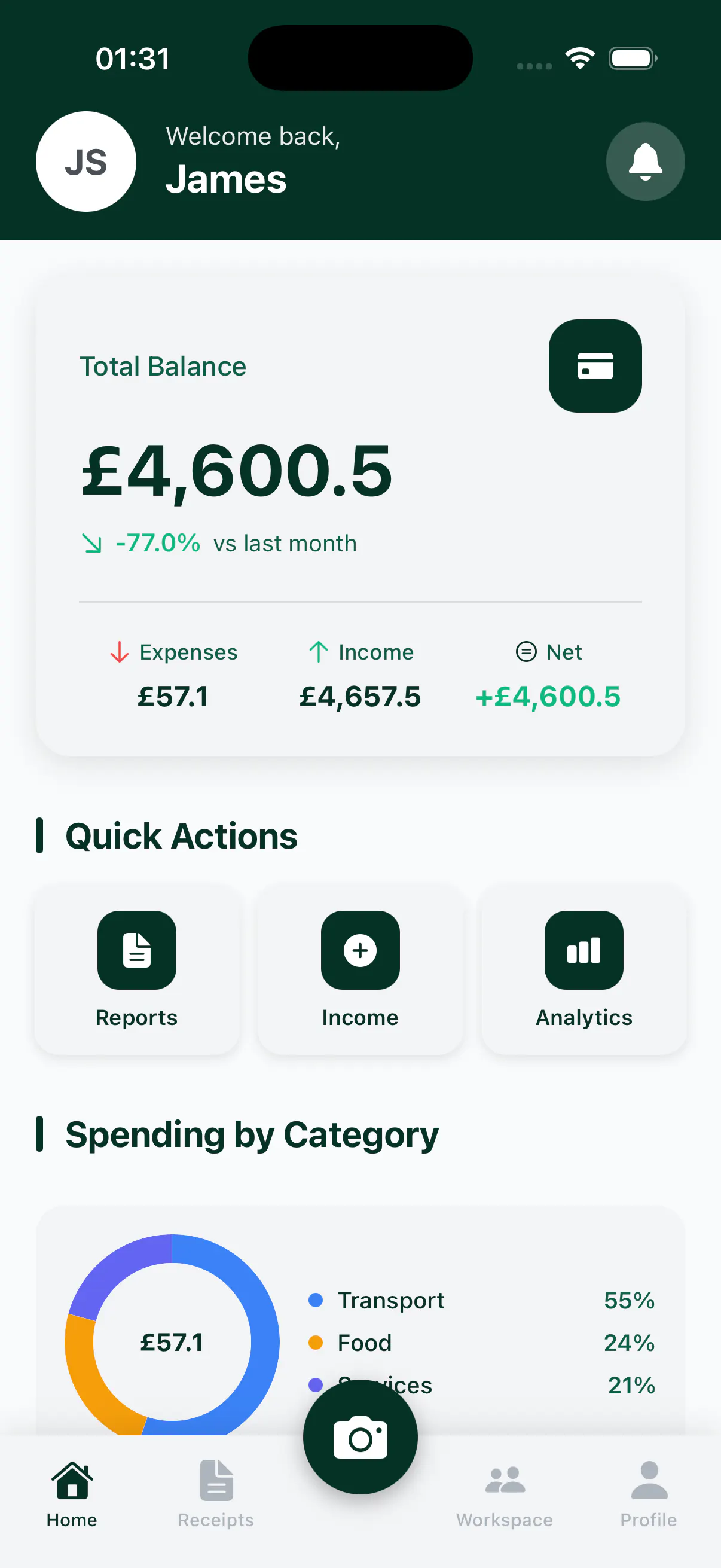 Receipt Scanner: Track Expense のプロダクトバナー