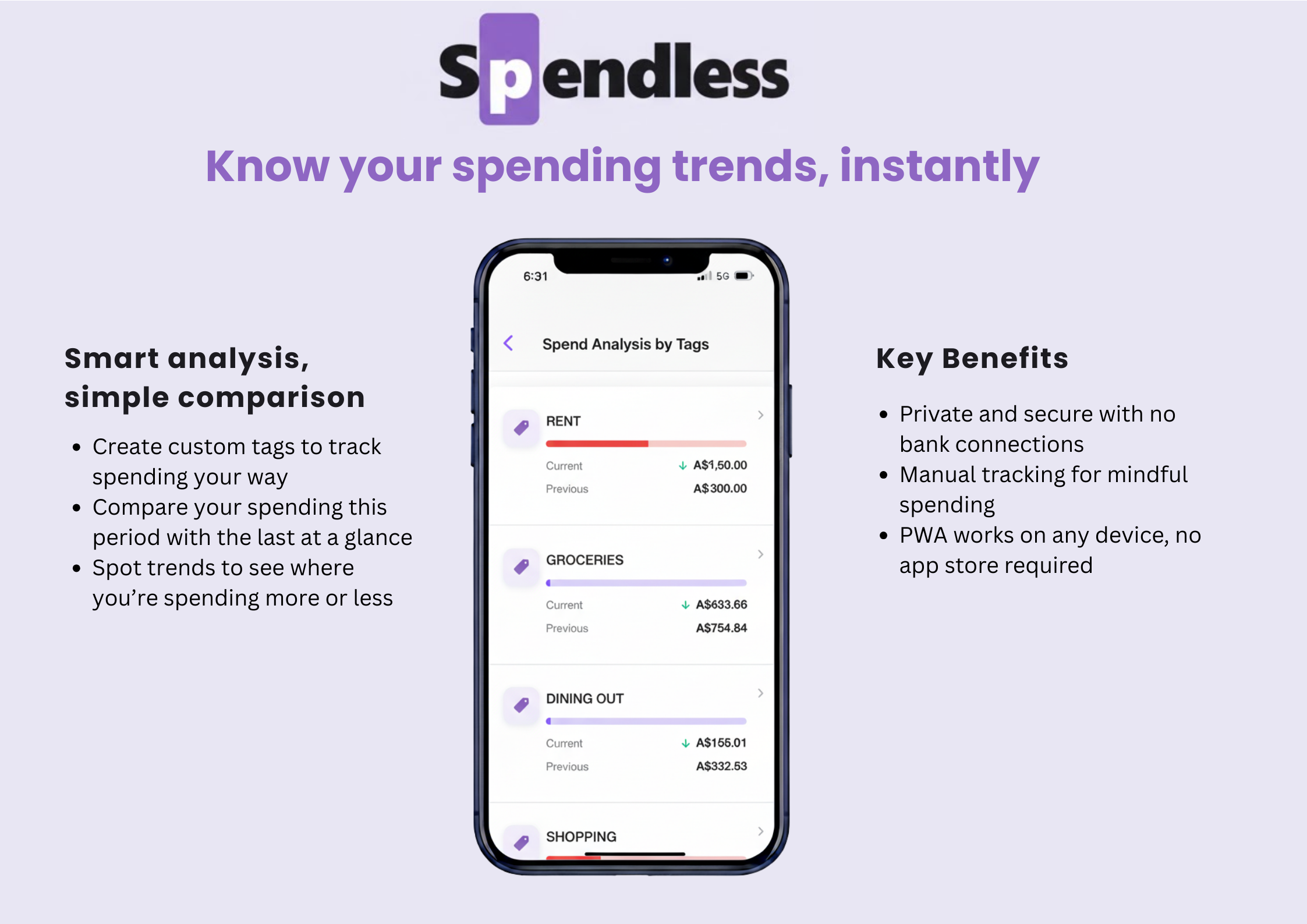 Spendless - Screenshot 3 showing product features and functionality