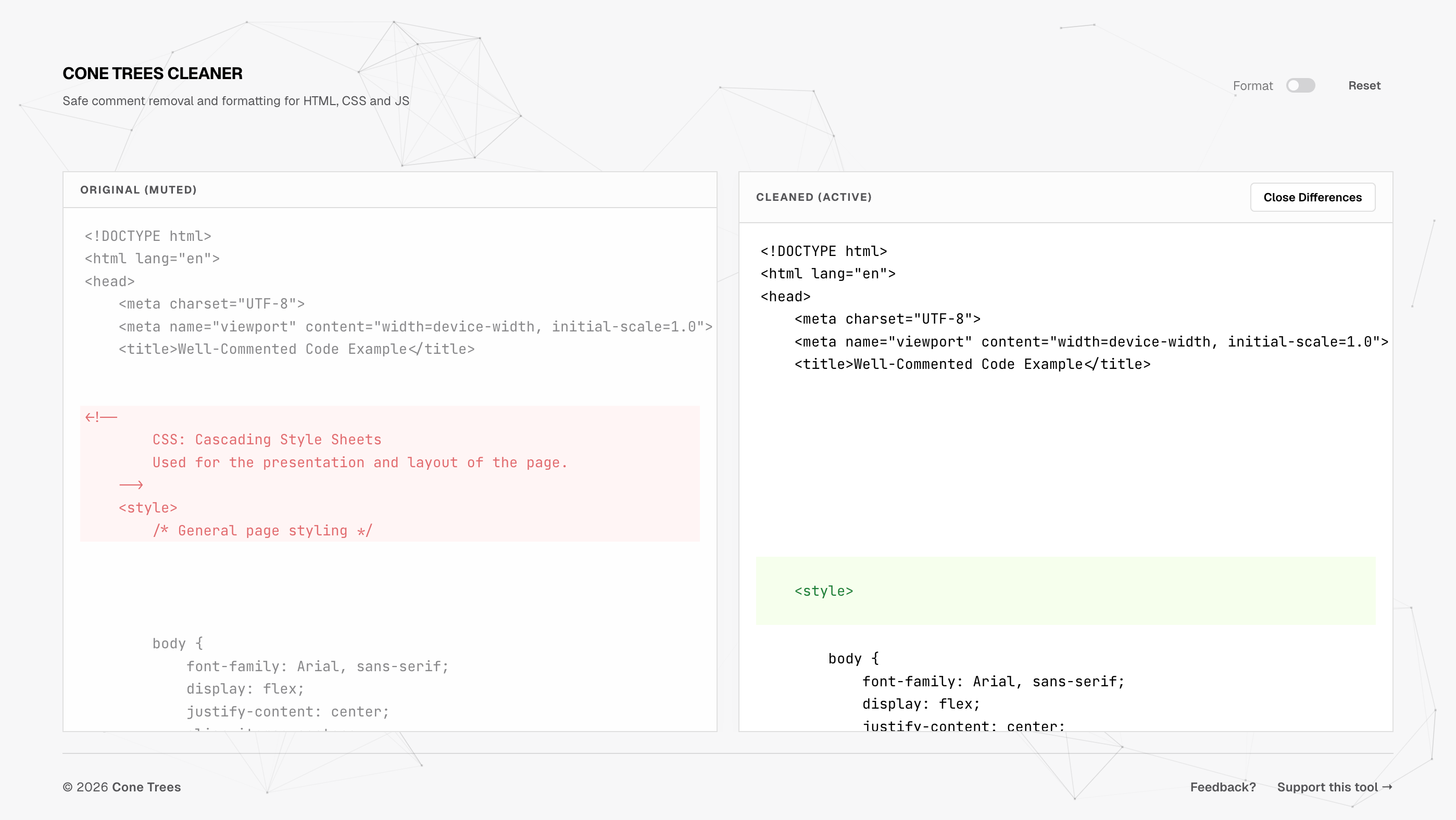 Cone Trees Code Cleaner gallery image