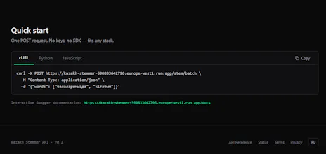 Kazakh Stemmer API gallery image