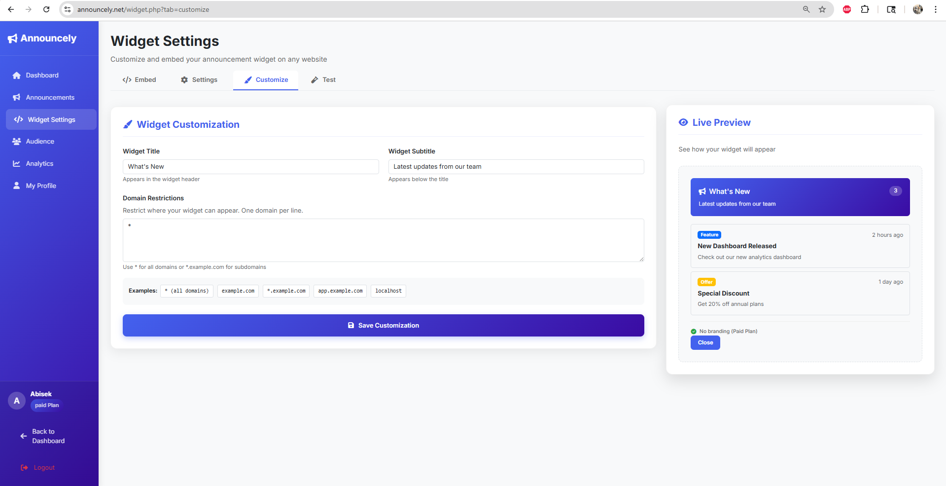 Announcely.net | Changelog & Updates gallery image