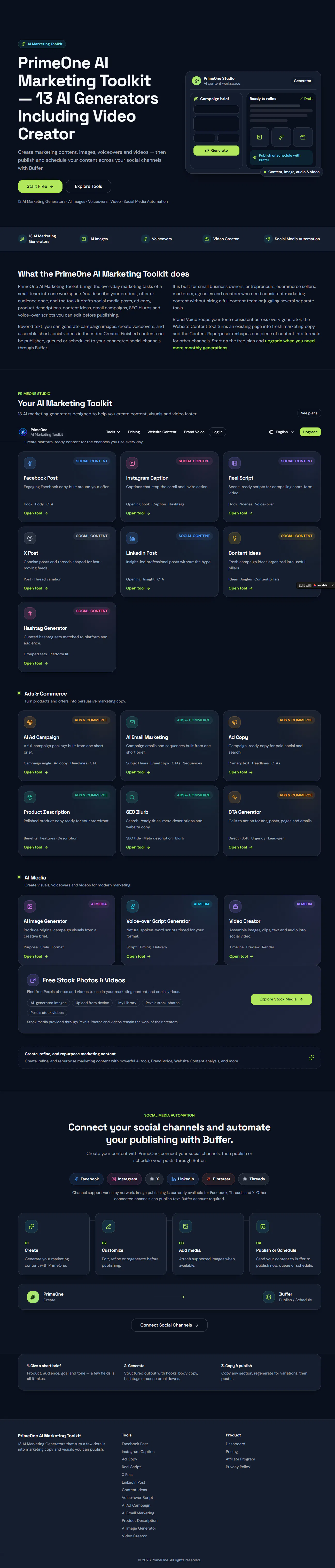 PrimeOne AI Marketing Toolkit gallery image