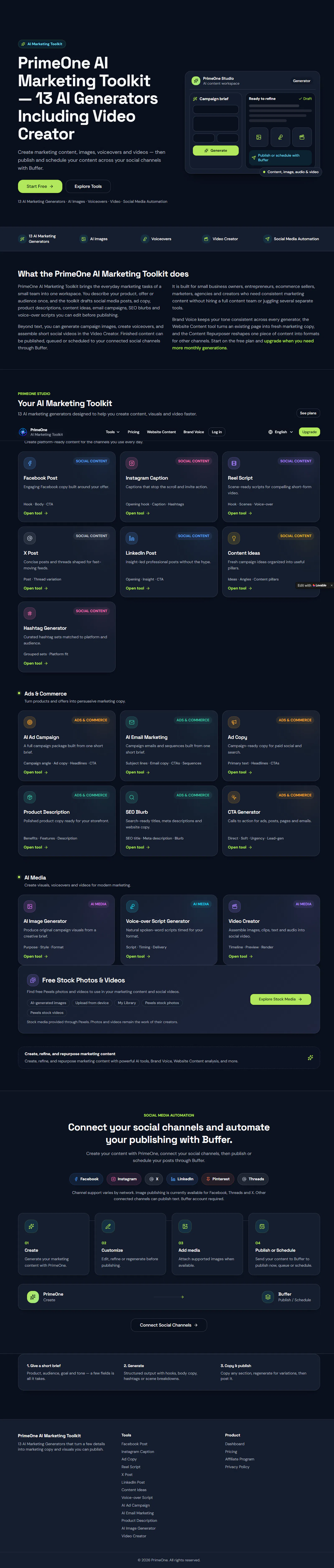 PrimeOne AI Marketing Toolkit screenshot 2