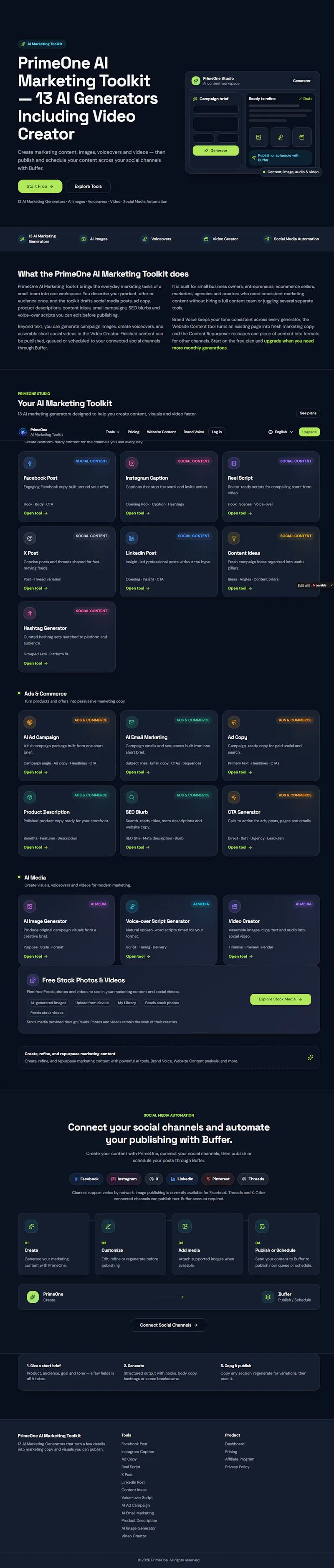 PrimeOne AI Marketing Toolkit screenshot 2