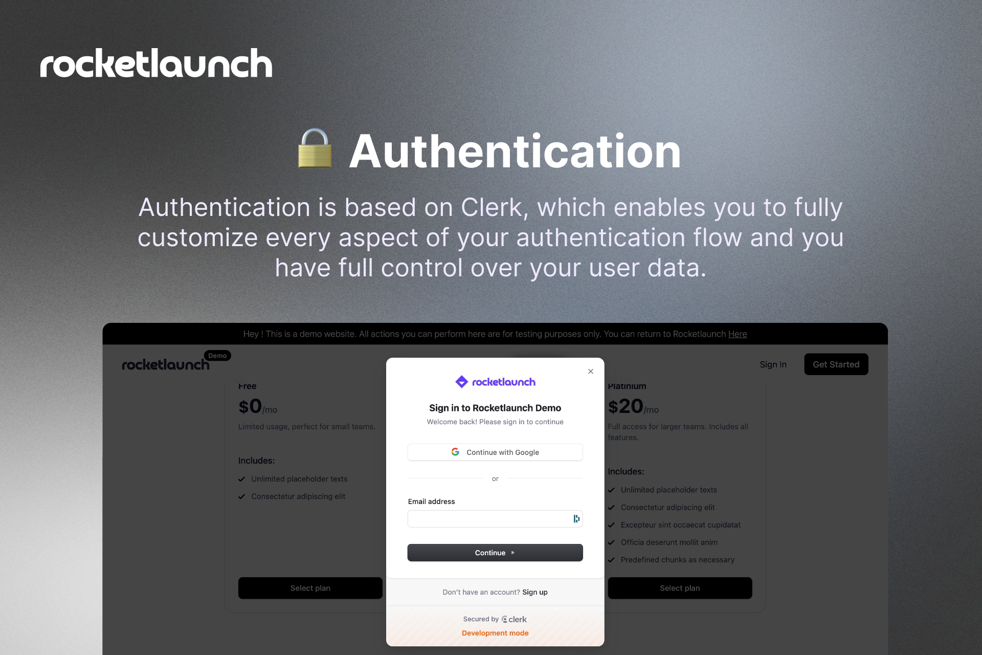 Rocketlaunch - 초보자의 최고의 보일러 플레이트는 SaaS 🚀를 가속화합니다 미디어 3