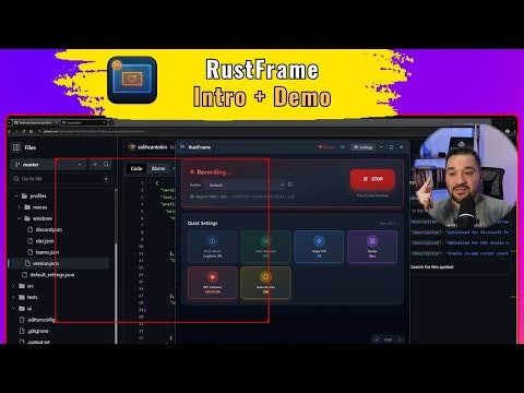 RustFrame - Product Hunt launch logo and brand identity