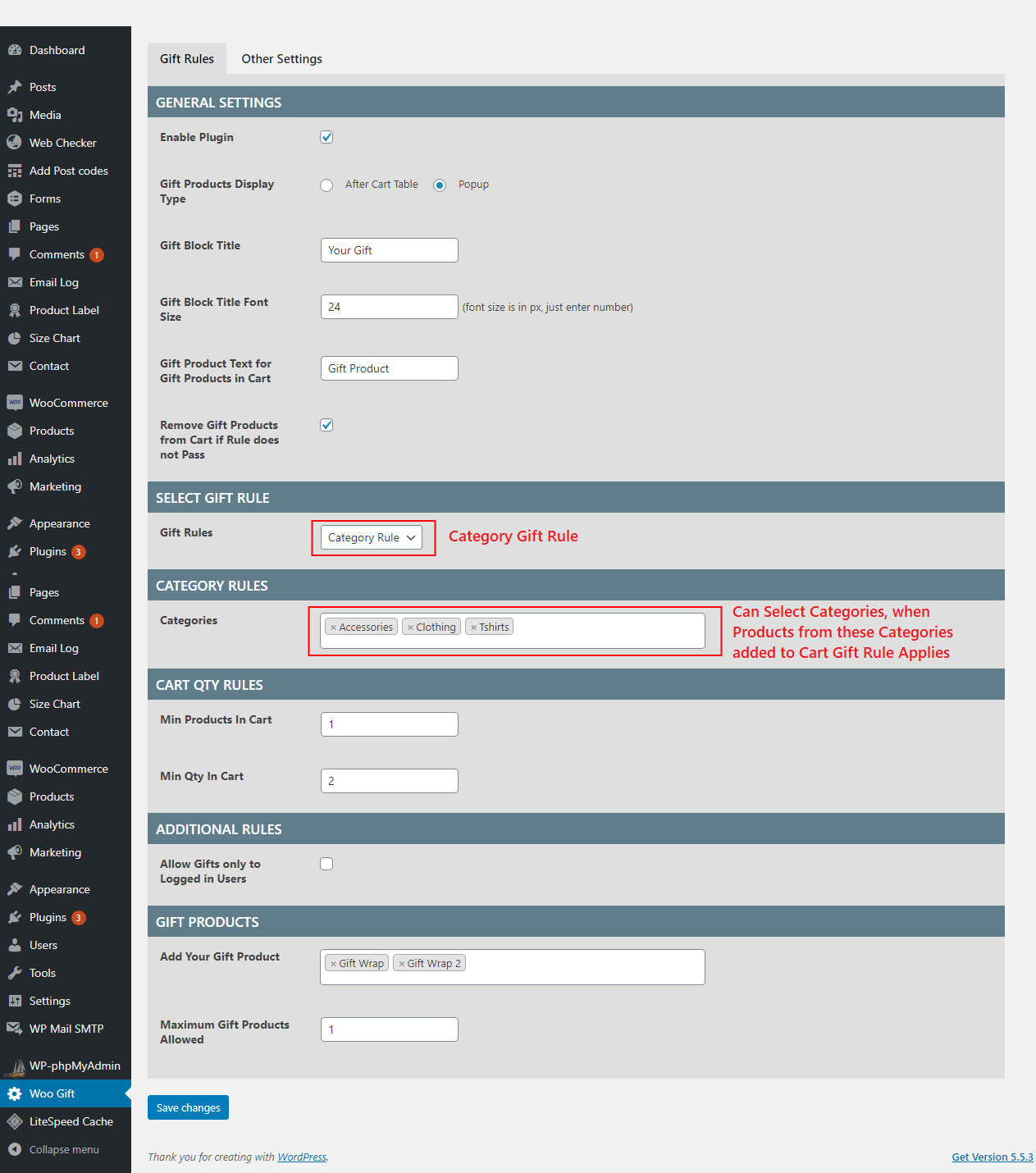 Gift Products For Woocommerce gallery image
