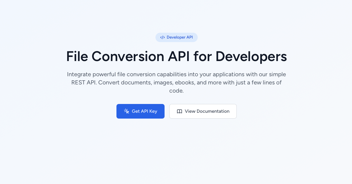 Média API CONVERTHUB - API de conversion de fichiers pour les développeurs 1