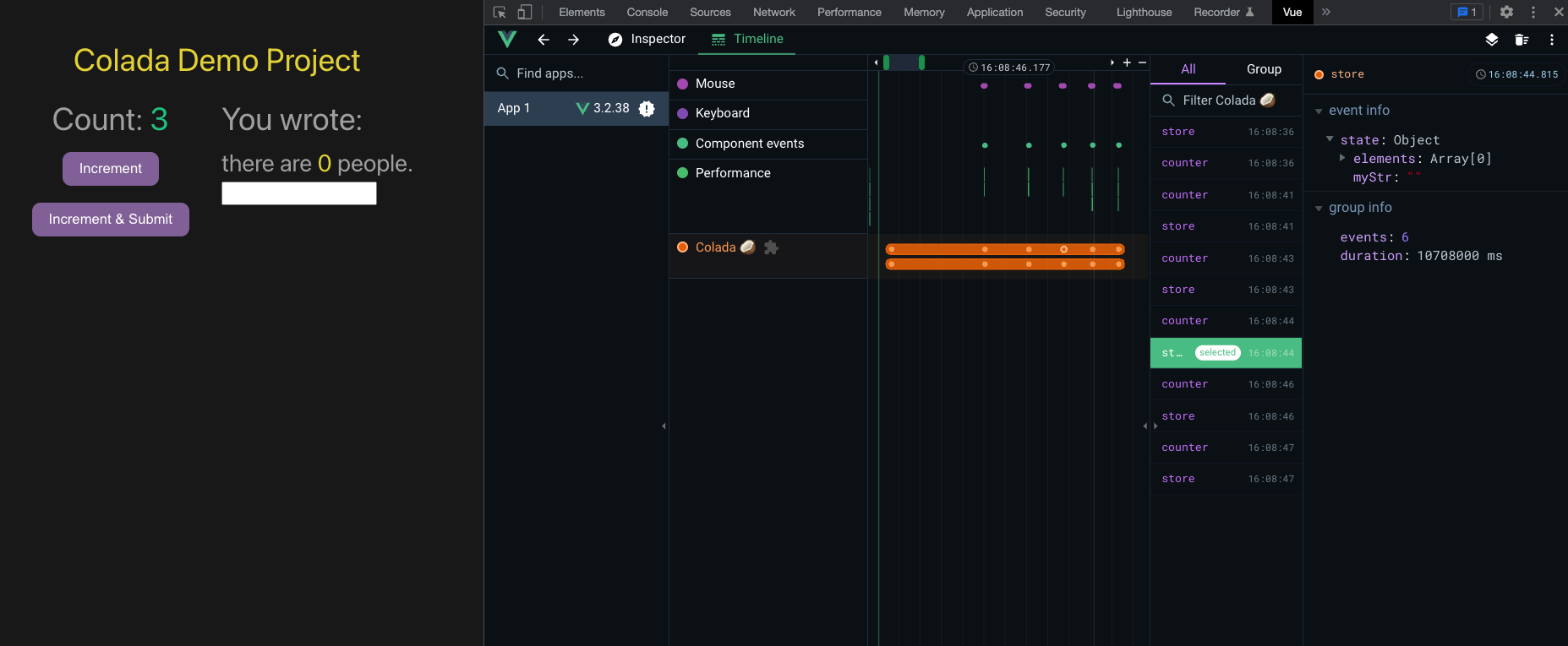 Colada - Zeitreisen Debugging Devtools für Pinia (Vue.js) Medien 3