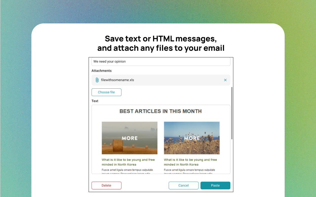 Gmail Template with Attachment gallery image
