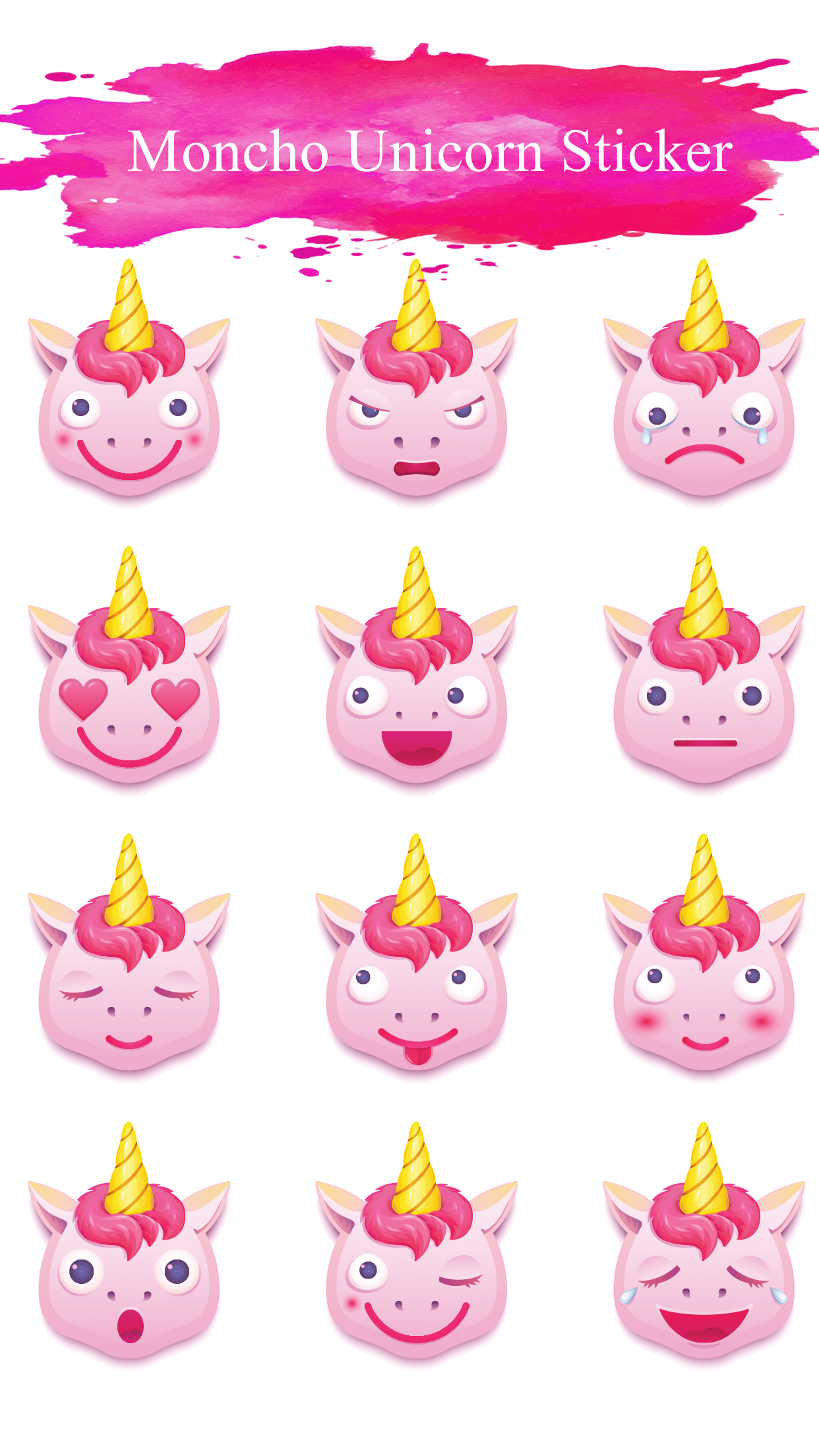 Feelings Unicorn Stickers iMessage gallery image