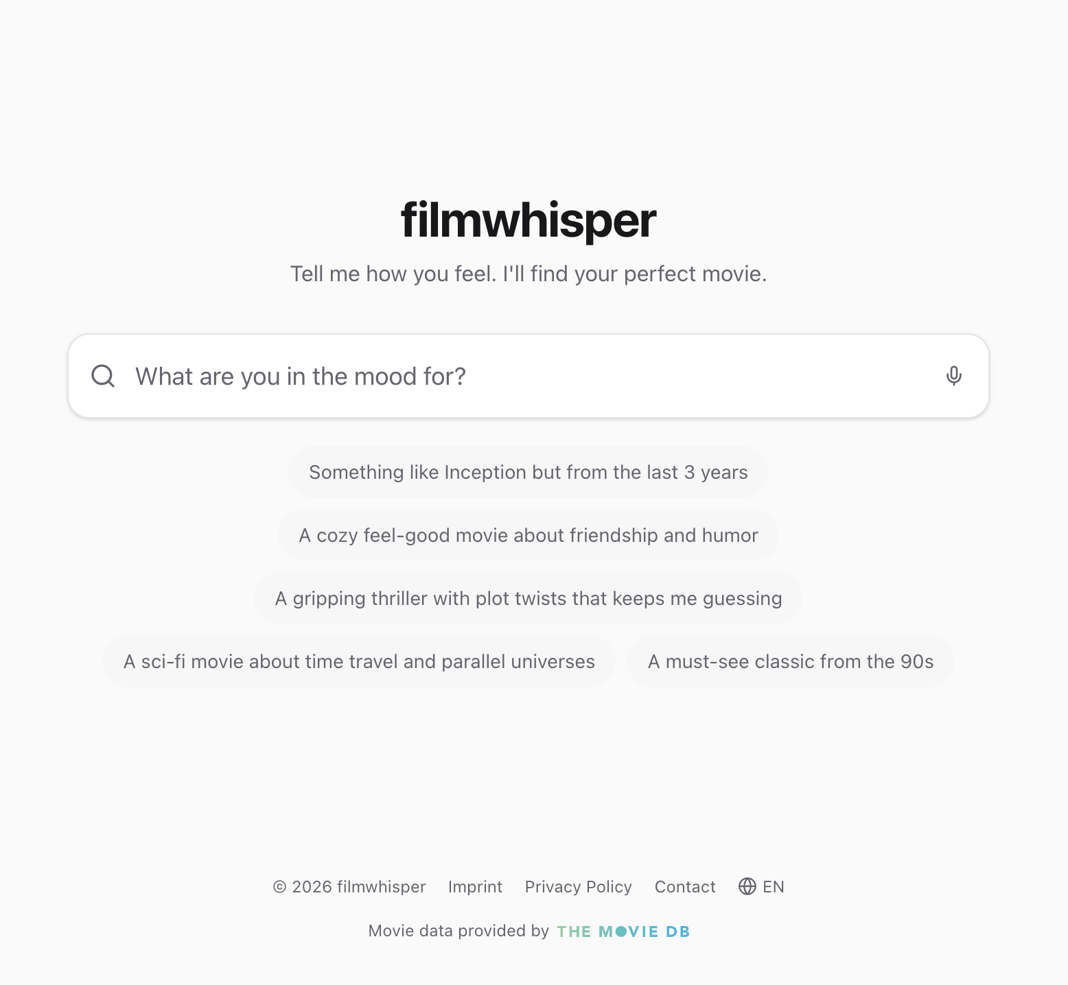 filmwhisper - Main product screenshot demonstrating key features and user interface