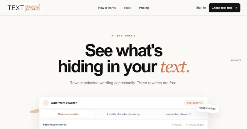 TextTrace screenshot 1