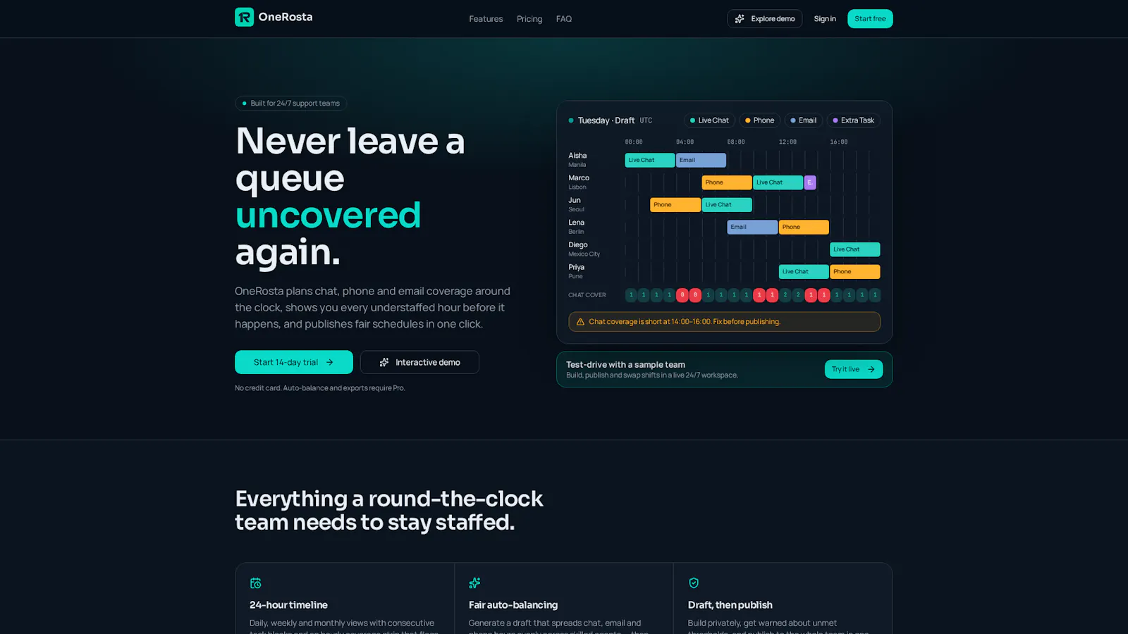 OneRosta — scheduling for support teams screenshot 2