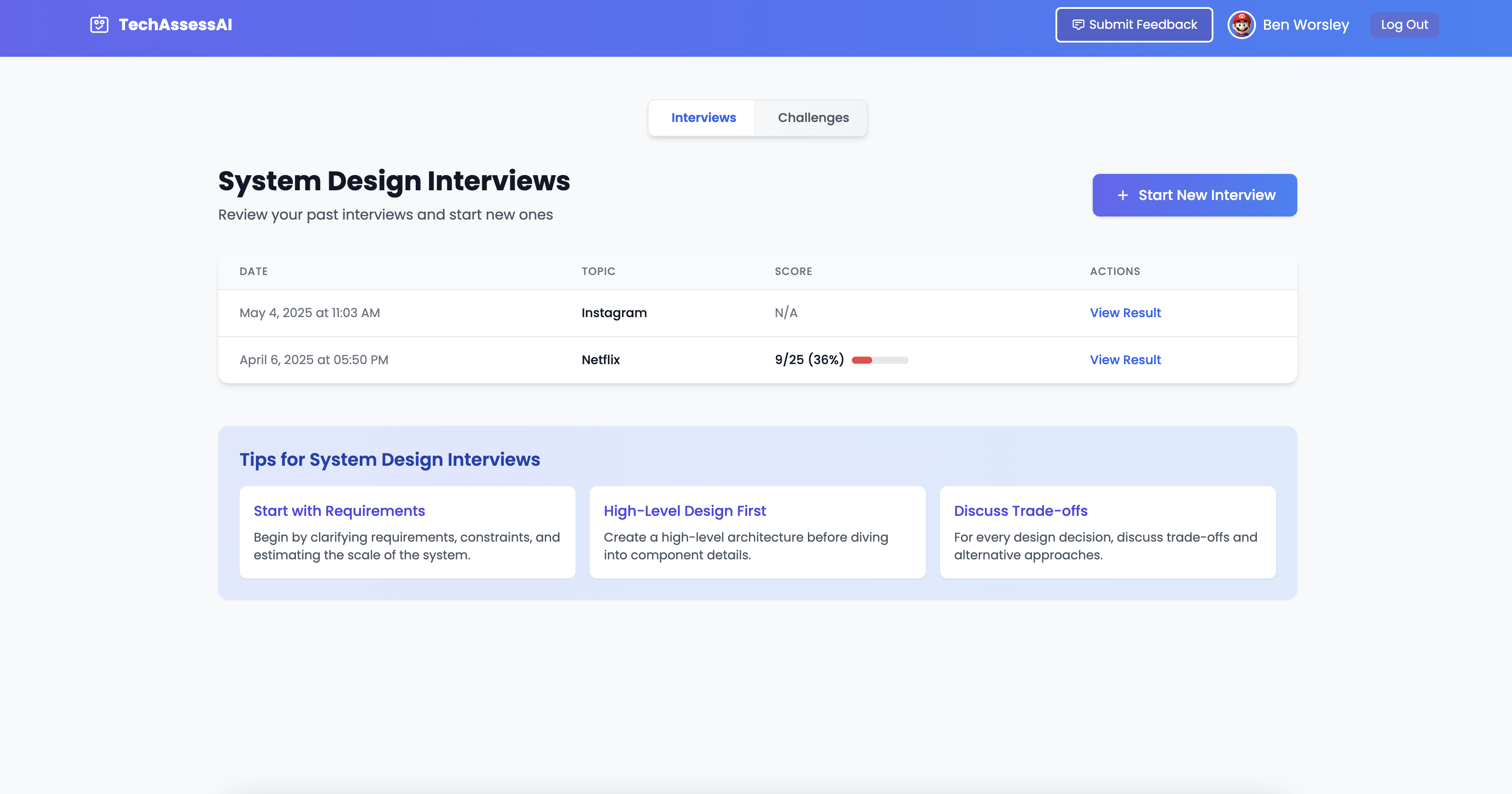 TechAssessai - Entrevistadora de diseño de sistemas para ayudar a prepararse para las entrevistas. media 5