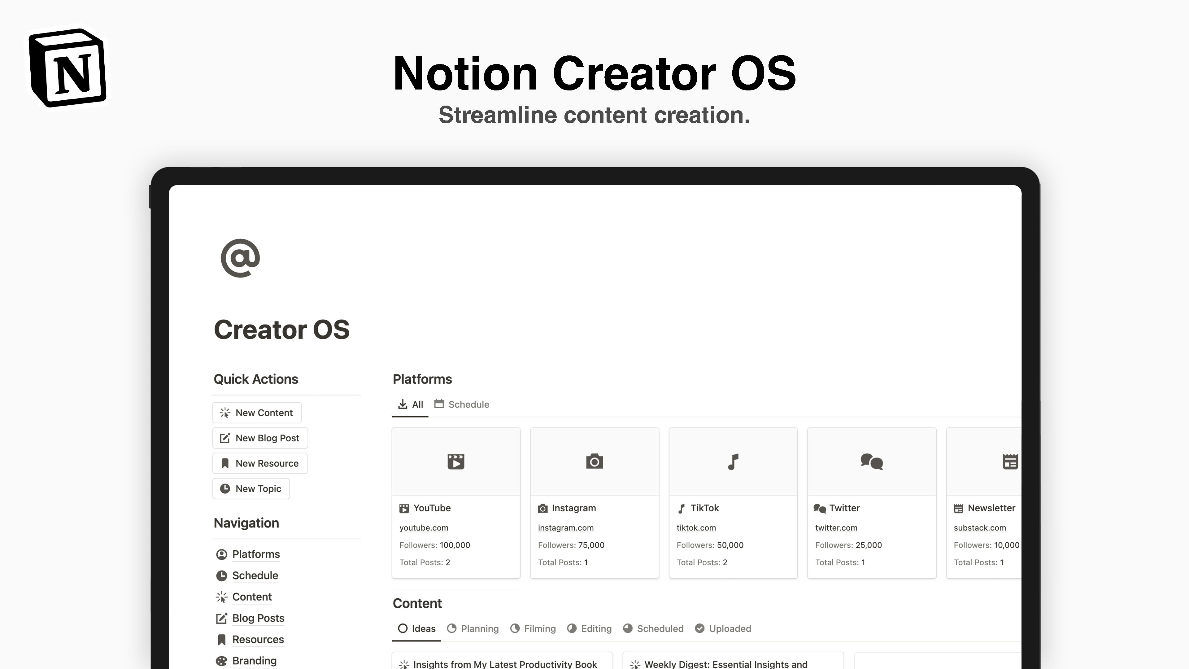 Notion Creator OS gallery image