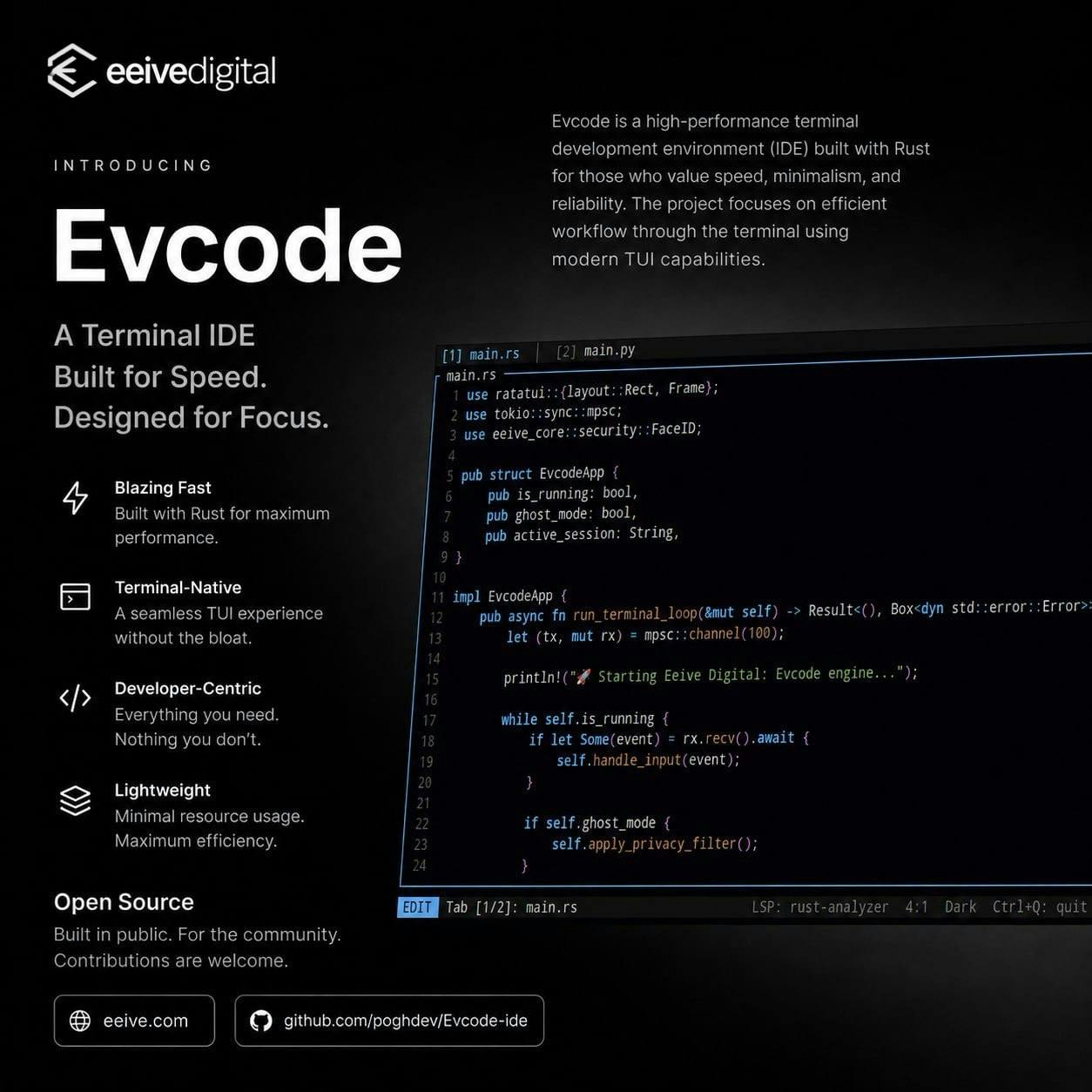 Evcode — Terminal IDE gallery image