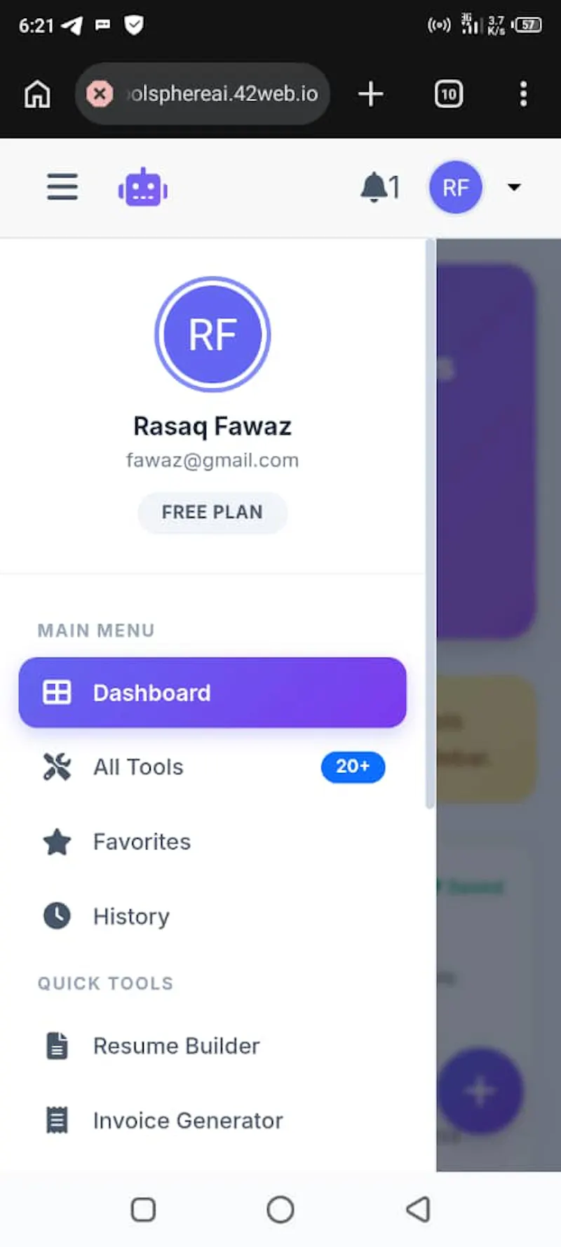 ToolSphere AI screenshot 2