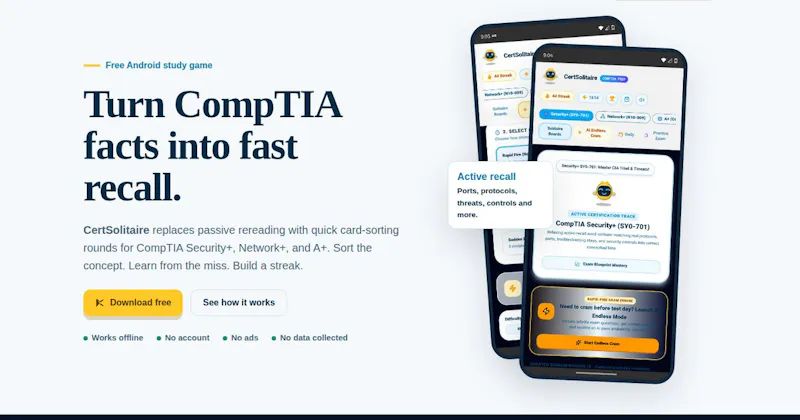 Cert solitaire - CompTia Prep screenshot 1
