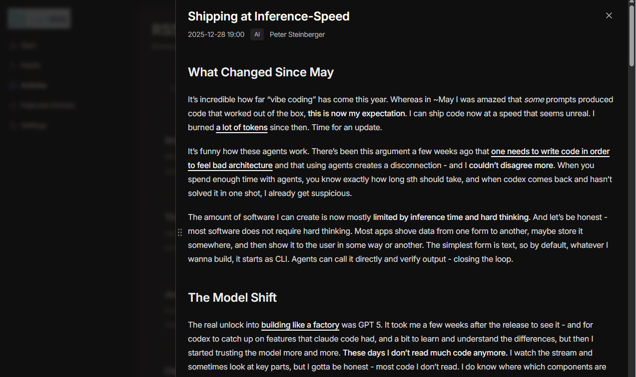 LightRSS - Screenshot 5 showing product features and functionality