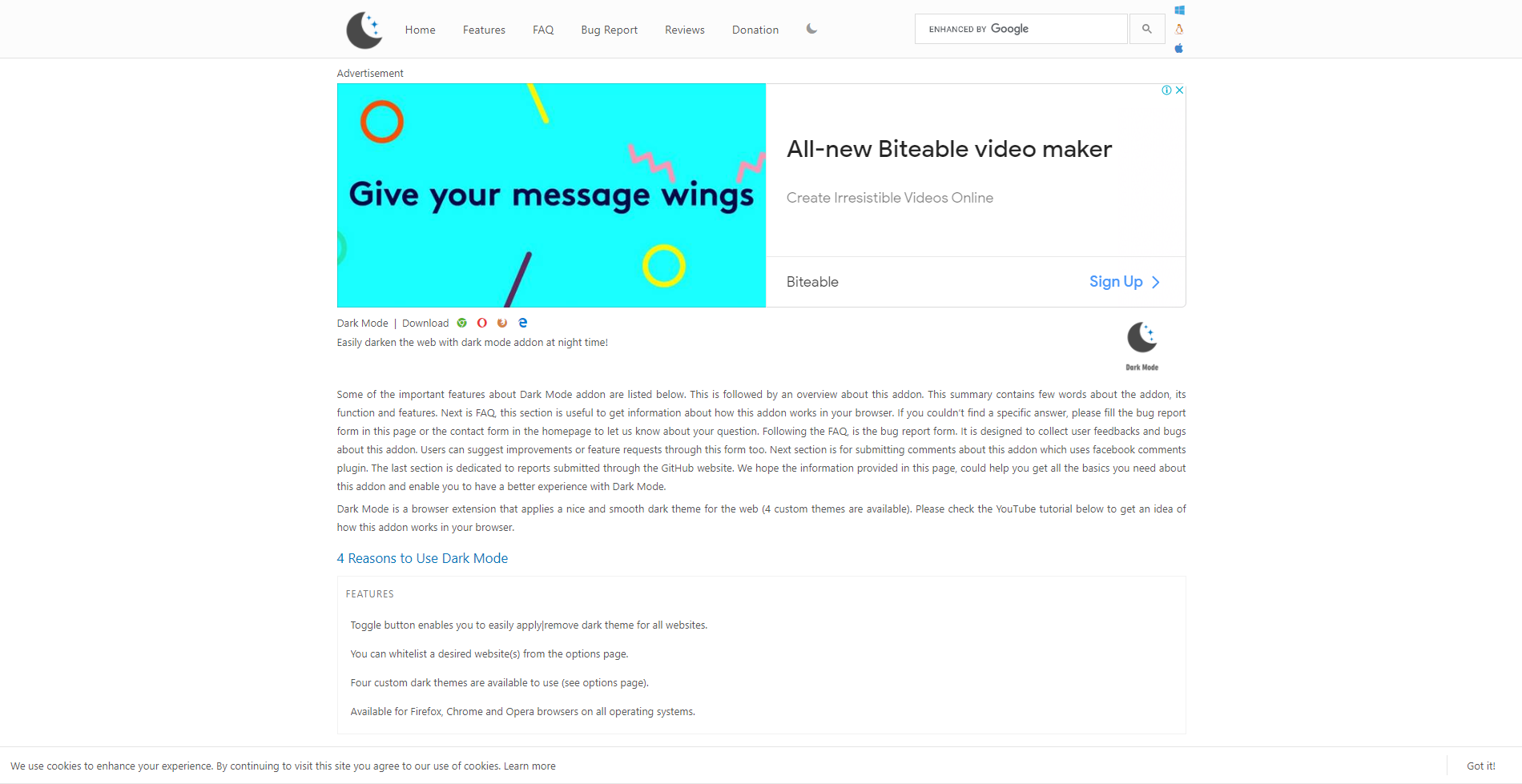 Dark Mode Chrome Extension Product Information, Latest Updates, and