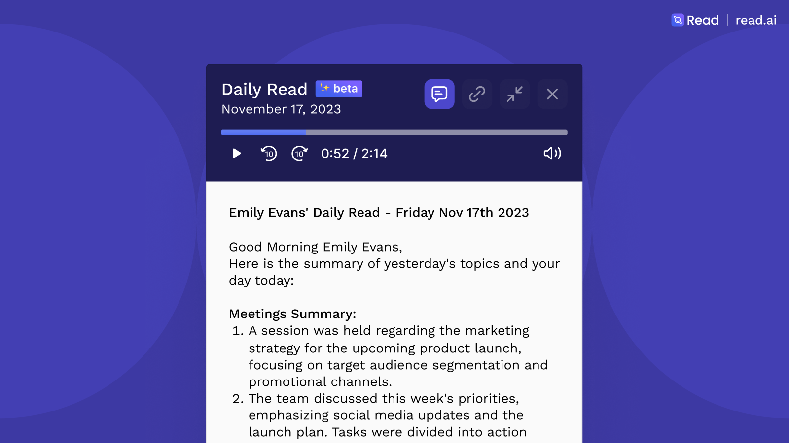 startuptile Daily Read - Podcast of Your Meetings-AI recaps the last 24 hours of meetings for your commute in