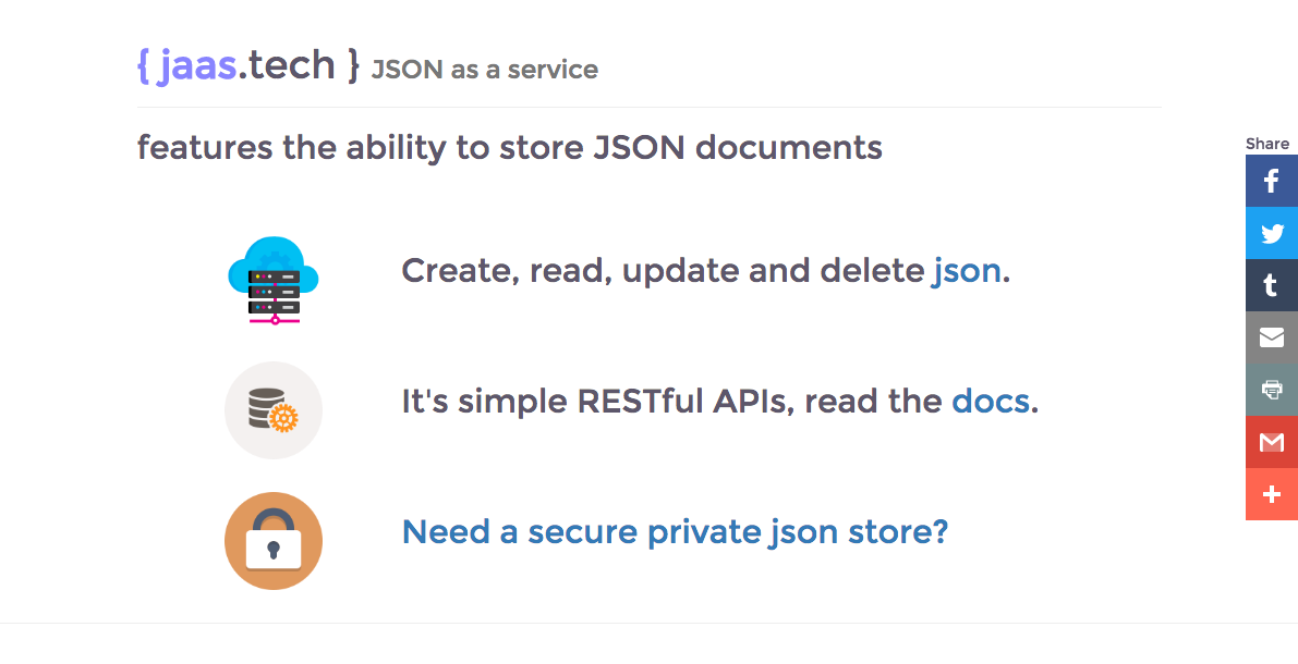 JAAS | json as a service