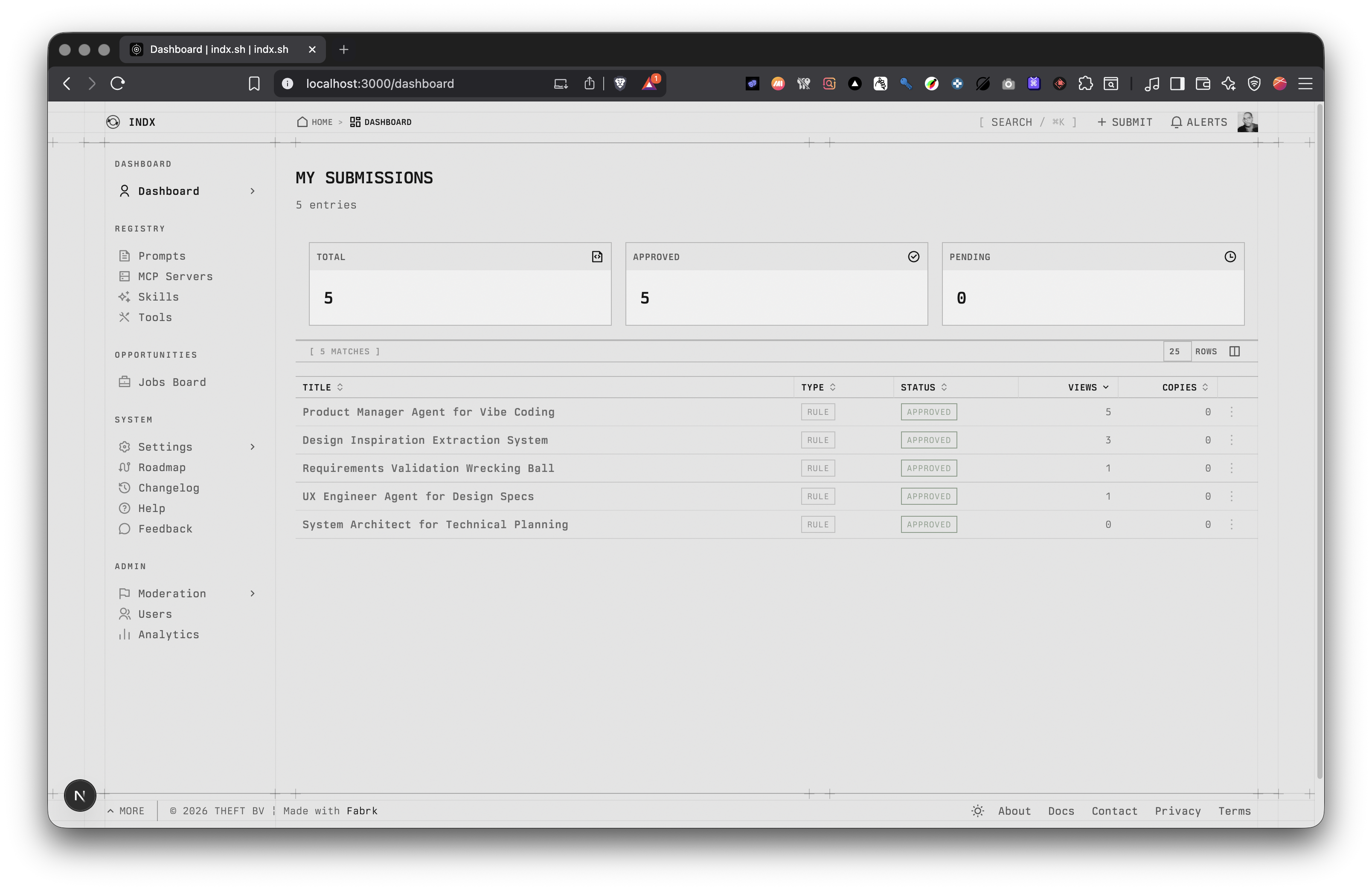 Indx.sh - Screenshot 2 showing product features and functionality