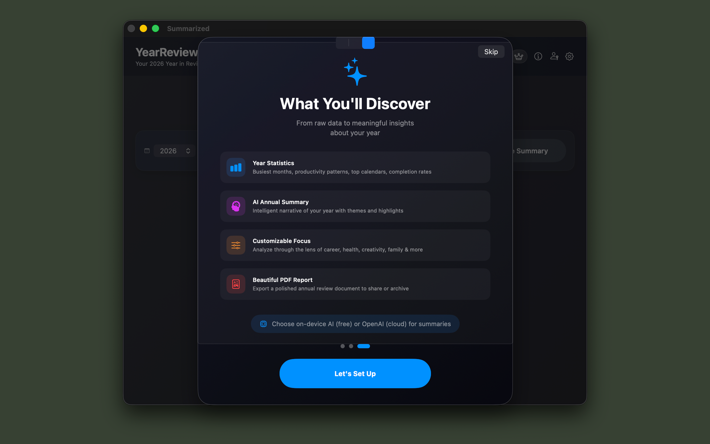 Summarized - Life in Review - Screenshot 2 showing product features and functionality