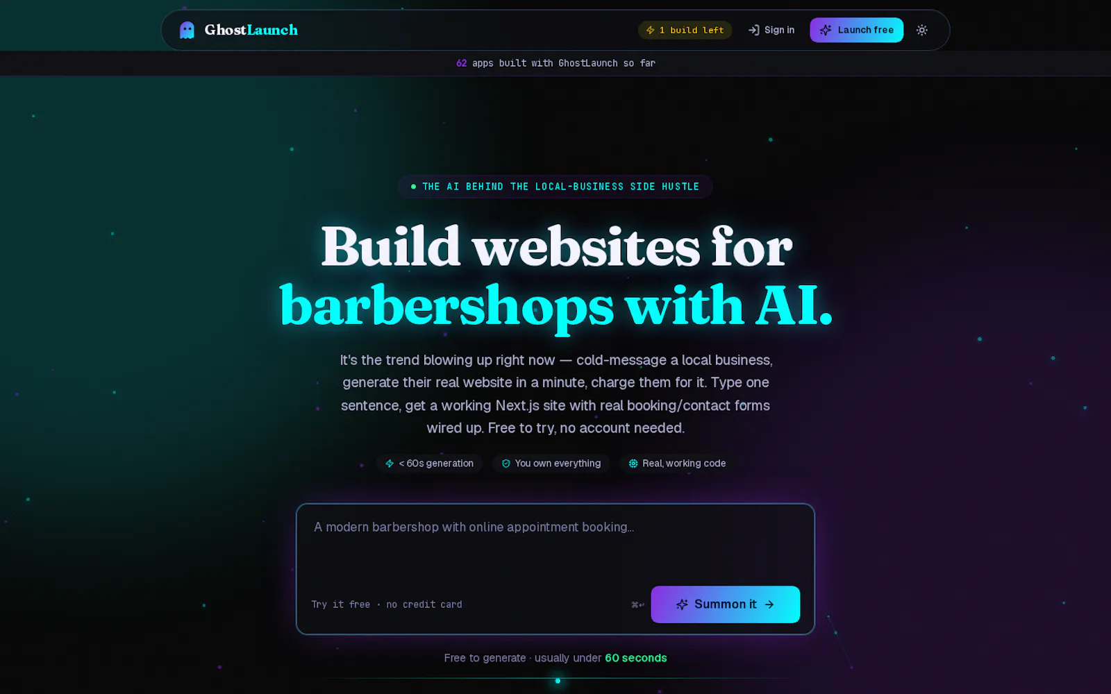 ghostlaunch websitebuilder screenshot 1