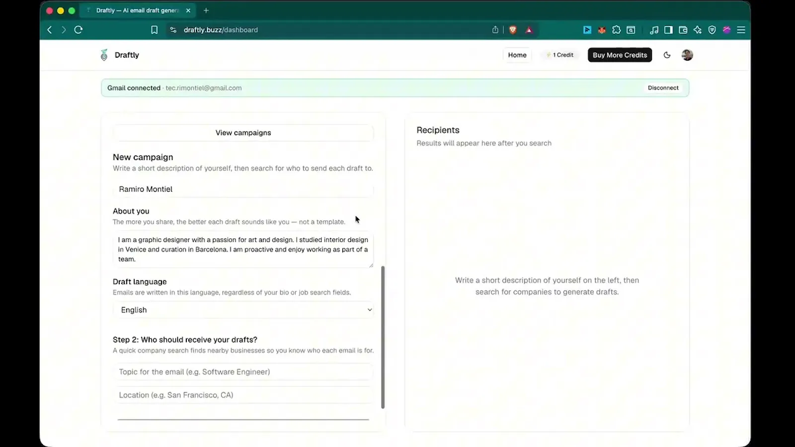 Draftly screenshot 1 (video preview)