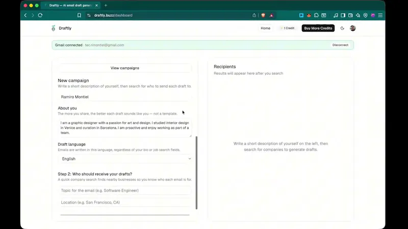 Draftly screenshot 1 (video preview)