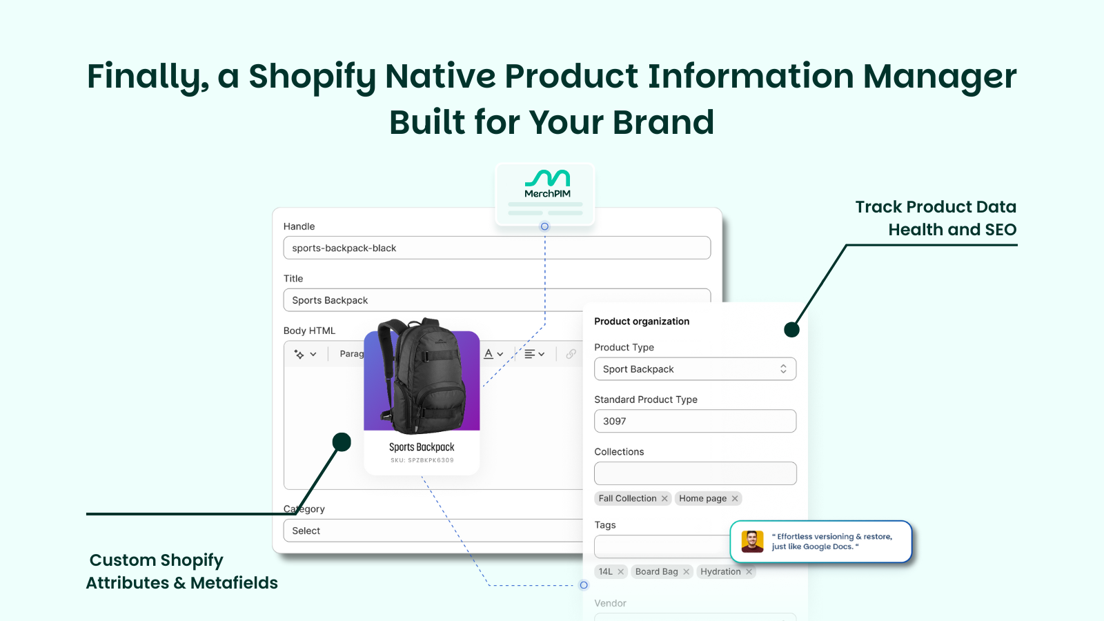 MerchPIM - Main product screenshot demonstrating key features and user interface