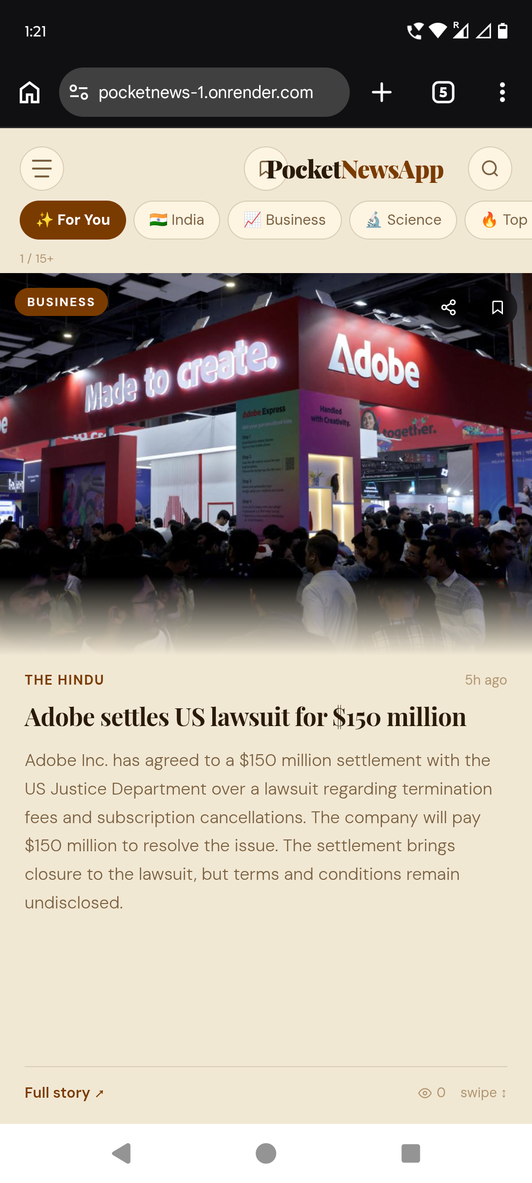 PocketNewsApp - Main product screenshot demonstrating key features and user interface