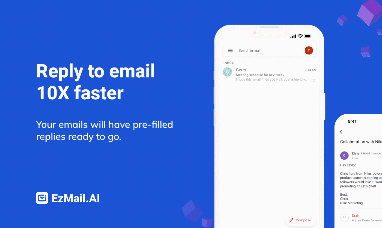 EzMail.AI - Ответьте на электронные письма в 10 раз быстрее с предварительно заполненными черновиками AI медиа 2